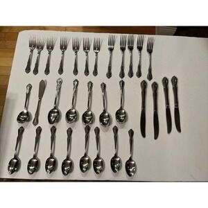 31 Pc Lot 1881 Rogers Stainless Oneida LTD Flatware Arbor Rose Flatware
